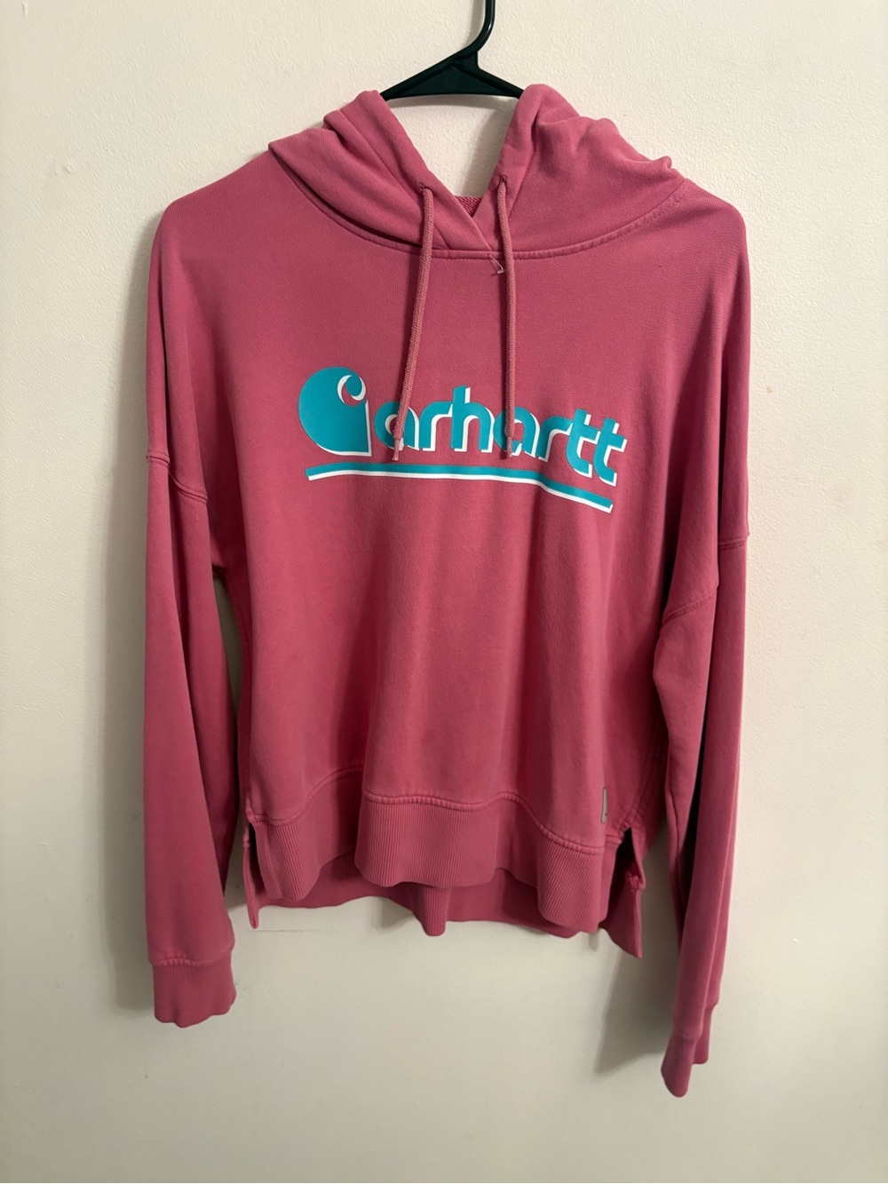 Carhartt Women's Rose Pink Logo Hoodie small